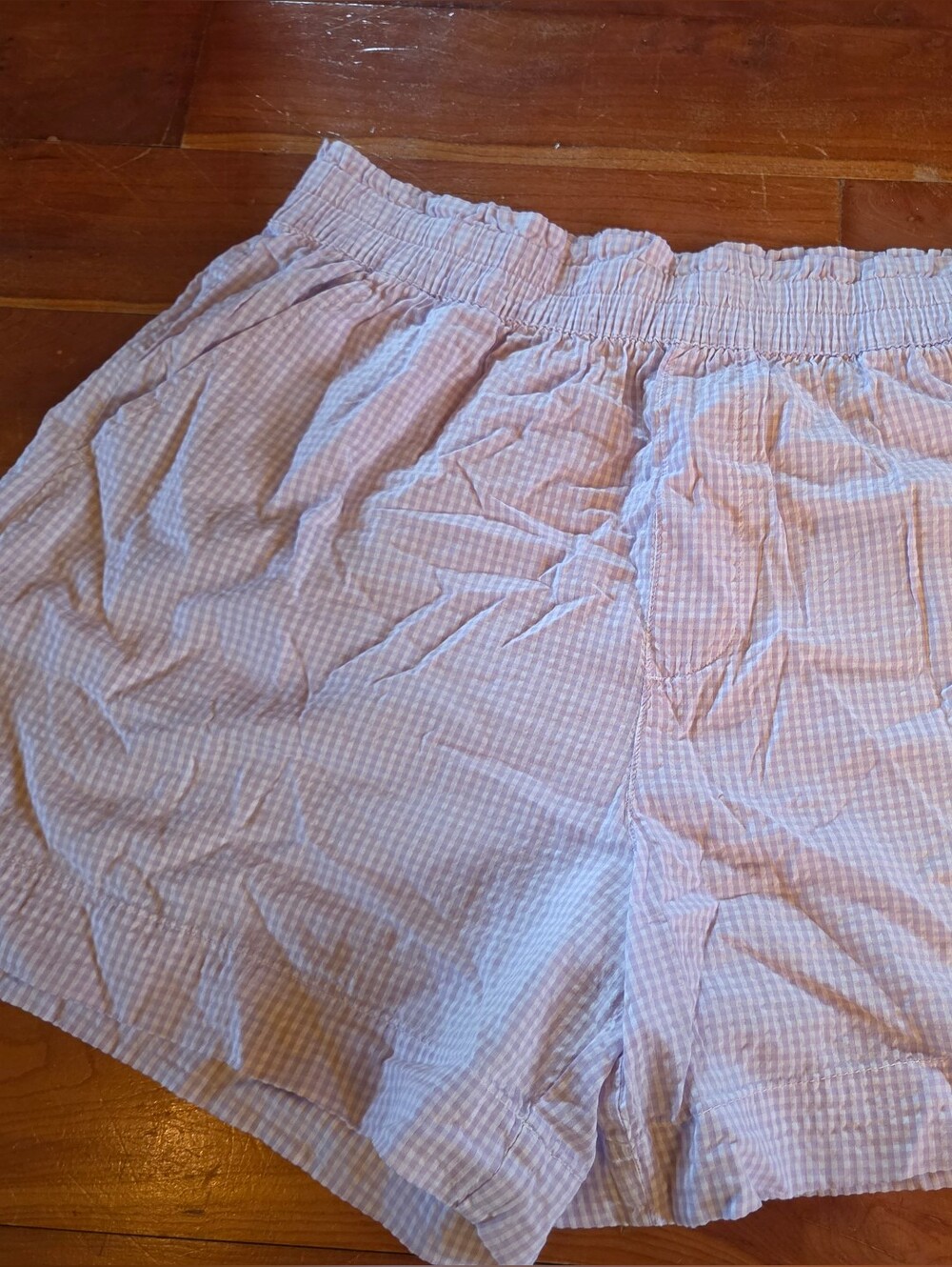 Aerie Lavendar Gingham Paperbag Waist Shorts